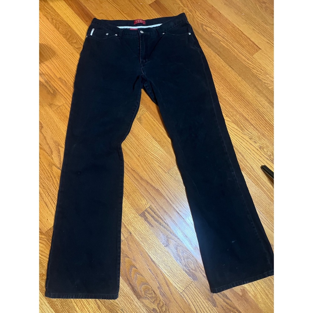 Vintage Y2K Zena Jeans Womens 14 Black Denim Bootcut Pants Cotton 34" Inseam